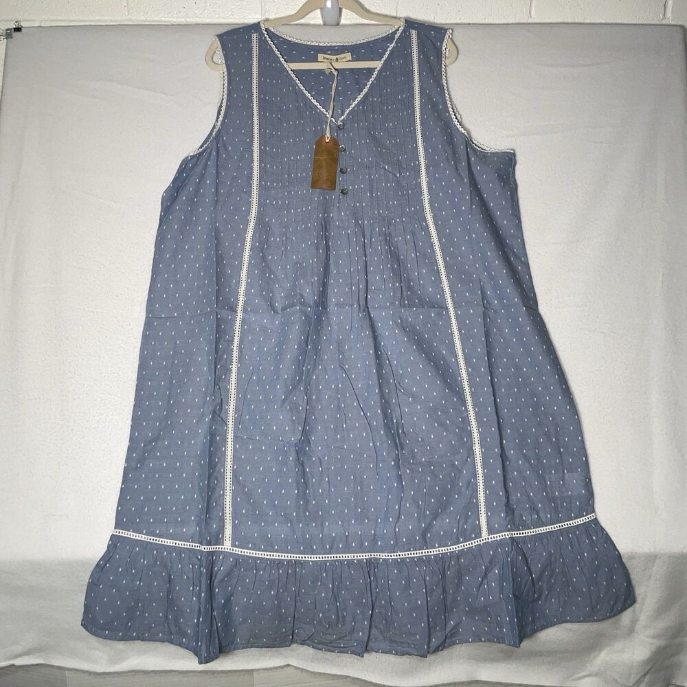 women's XL large Pjs Beacon Cove Sleeveless Nightgown Dress Cottagecore Granny